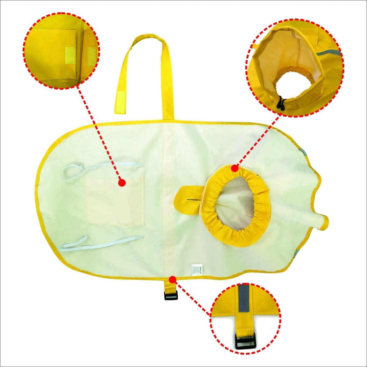 Adjustable Large Dog Raincoat with Strip Reflective - Orange / M - image 3