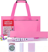 American Mahjong Game Set, 166 Green Tiles - Pink