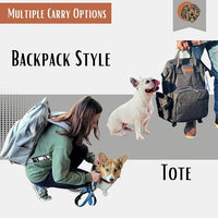 Tito's Closet Dog Travel Bag Includes Dog Travel Accessories 2-Pack Dog Travel Bowl, 2 Dog Food Containers, Dog Treat Bag (Black), DB2024