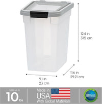 IRIS USA Airtight Pet Food Storage Rolling Container - 10 lbs / Gray - image 3