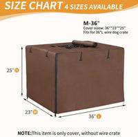 DONORO Dog Crate Cover 24 Inch Waterproof Pet Kennel Cover 600D Heavy - 36.0"L x 23.0"W x 25.0"H / Brown - image 3