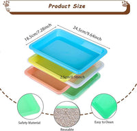 5pcs Kitten Litter Box, Small Cat Litter Box with Scooper, Small Litter Pan Low Entry Shallow Plastic Litter Tray Portable Cat Waste Tray Open Travel Kitten Boxes for Small Pet Rabbit Newborn Cat