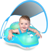 Baby Pool Float with Canopy UPF50+ - Small / Blue