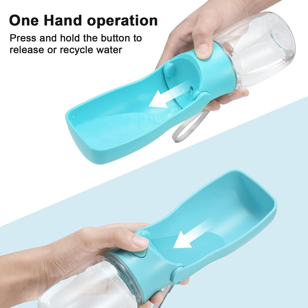 Portable Dog Water Bottle Dispenser [Leak Proof & Foldable] Dog - Blue / 12OZ - image 2