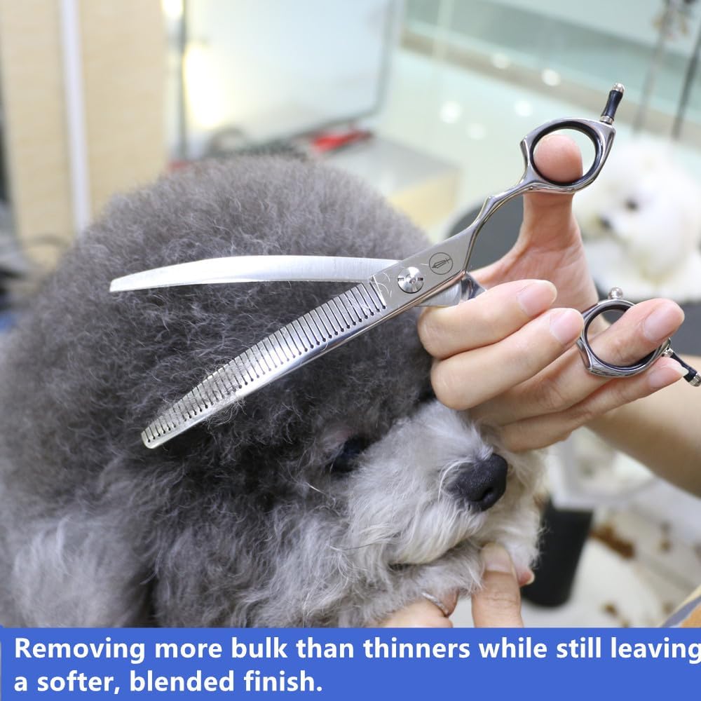 Curved Dog Grooming Scissors, Trimming Face and Paws. - Curved Fluffer / 7.0" - image 4