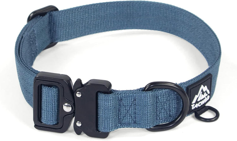 Dog Collar for Large Medium Dogs Heavy Duty Quick Release Tactical – Essentials for Dogs - Haze Blue / XL(1.5''Width, Fit 15''-23'')