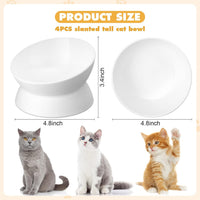 4 Pcs Elevated Cat Food Bowls Plastic Raised Cat Bowls Tilted Pet - image 2
