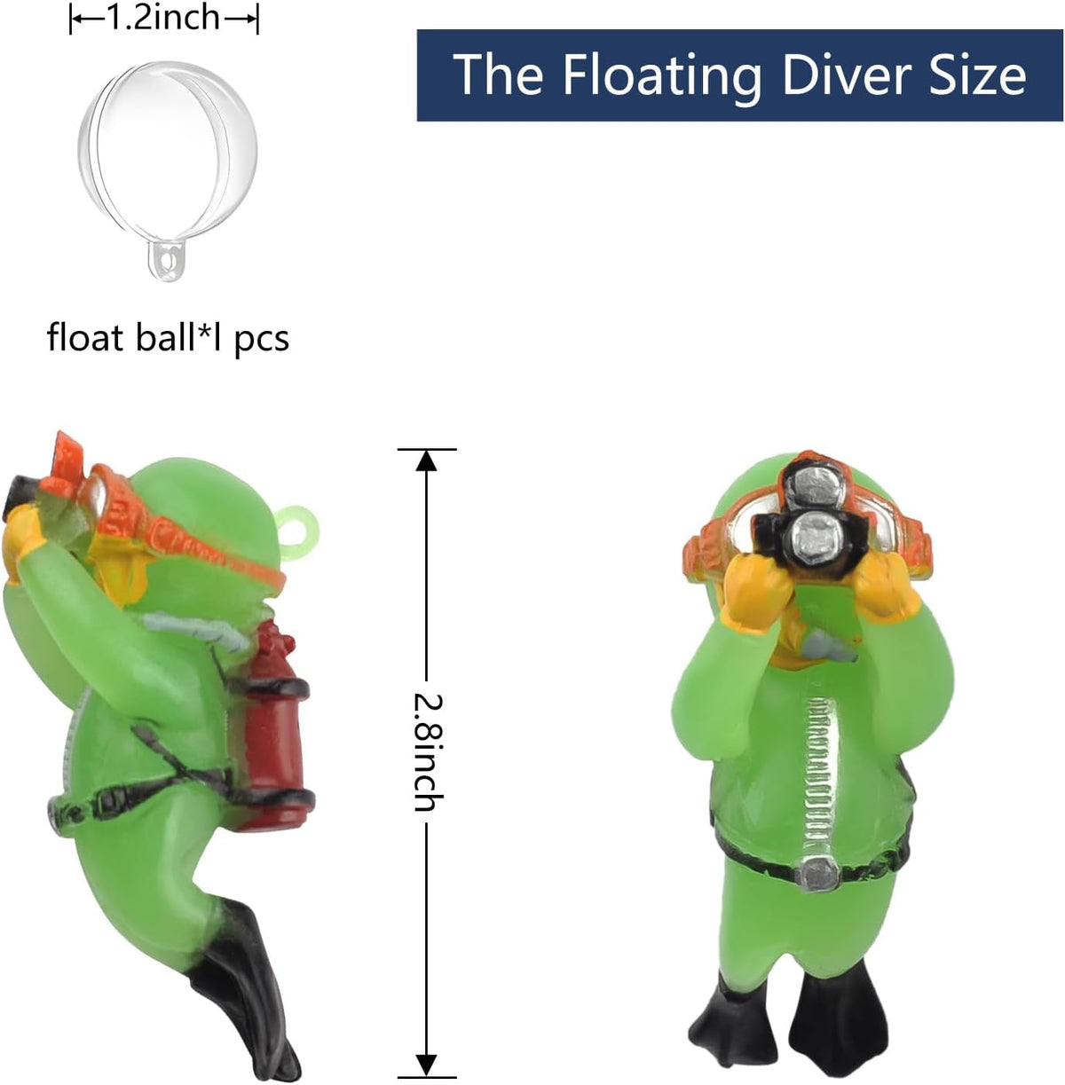 onesimcr Floating Fish Tank Decorations, Aquarium Decorations - Light Green - image 3