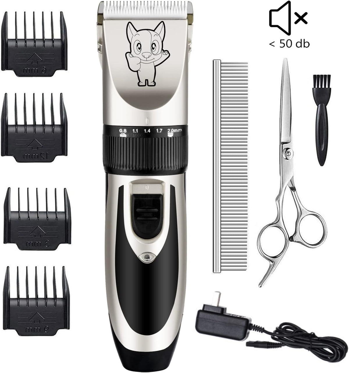 Highdas Dog Clippers for Grooming Low Noise - Silver - image 2