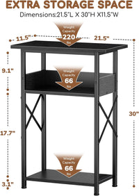 5-10 Gallon Fish Tank Stand with Storage Shelves - Black / 10 Gallon-3 Tier - image 2