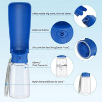 Portable Dog Water Bottle Dispenser [Leak Proof & Foldable] Dog - Dark Blue / 19OZ - image 2