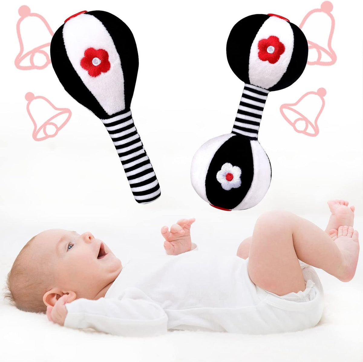 XIXILAND Baby Rattles 0-6 Months Newborn Toys Infant Toys 0-3 Months - multicolored