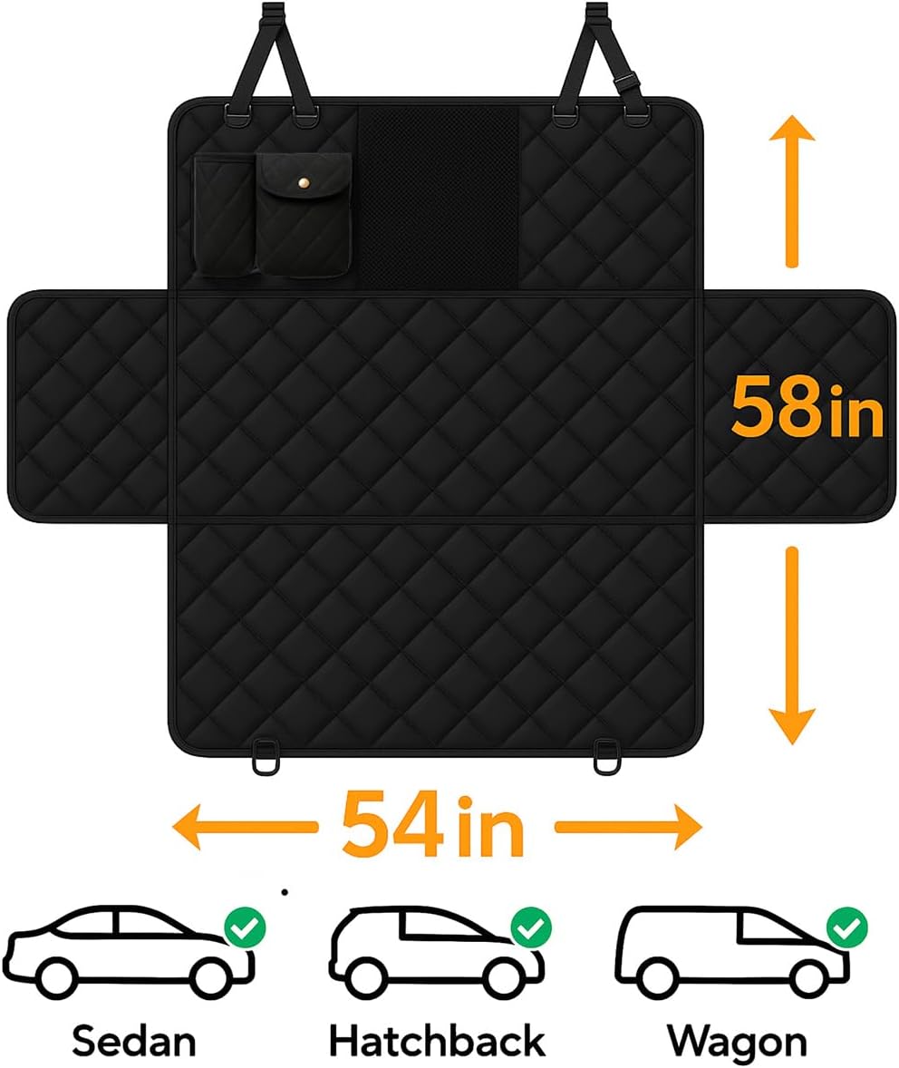 fidozen Dog Car Seat Cover, Waterproof Hammock with Pocket - Standard 54" W - image 4