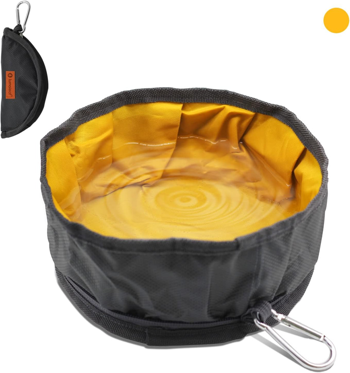 Collapsible Dog Travel Bowl - Yellow