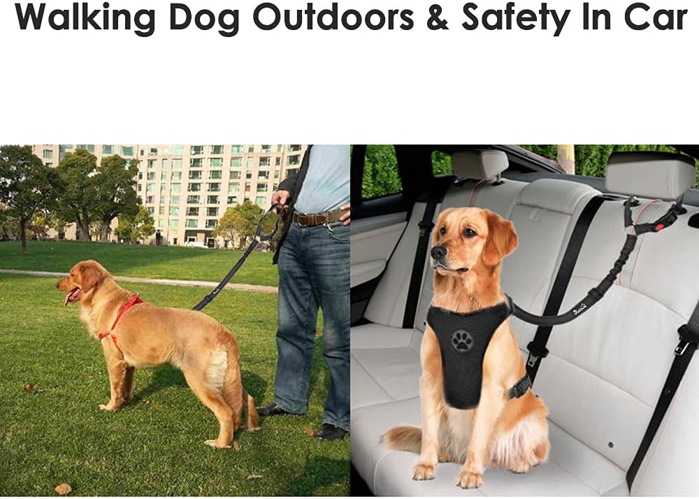 Lukovee Dog Car Seat Belt, Headrest Restraint, Headrest - Black / Headrest, 2 Pcs - image 2