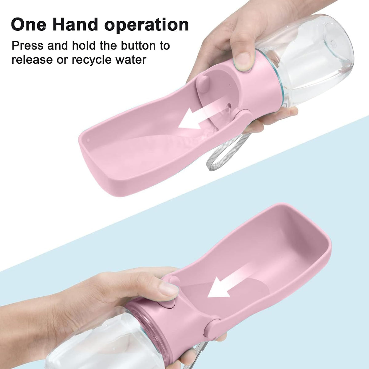 Portable Dog Water Bottle Dispenser [Leak Proof & Foldable] Dog - Pink / 12OZ - image 2