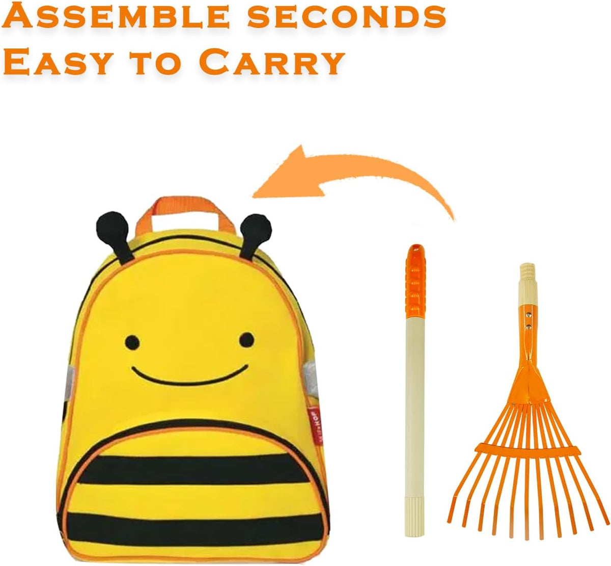 CHEERBANK kid rakes, four child size lawn rakes with wooden handles - view 6