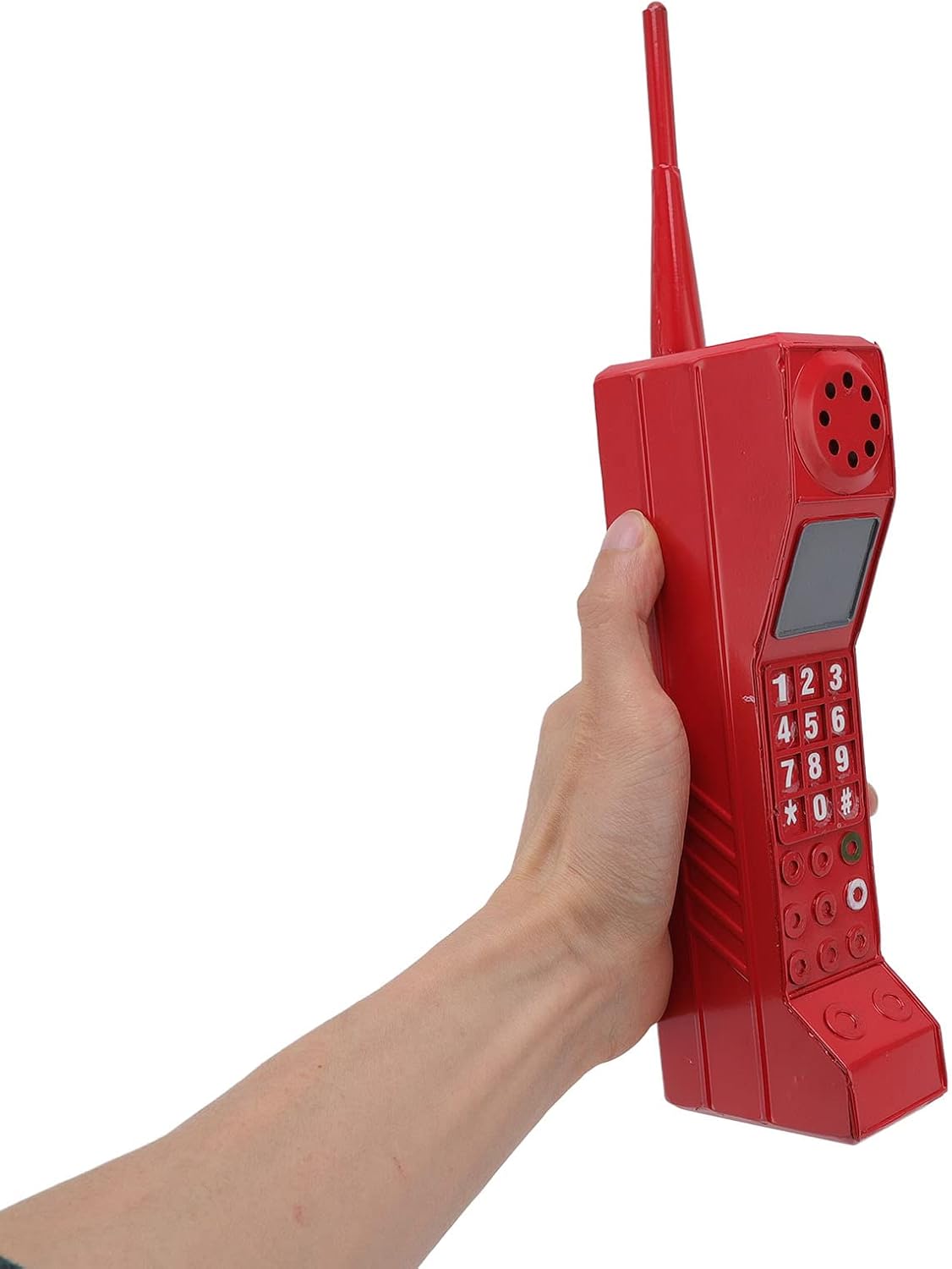 Gugxiom retro 90s brick cell phone prop made of iron with printed number keys and antenna