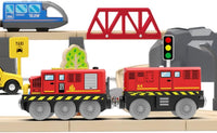 Train Toys Battery Operated Locomotive Trains for Wooden Track - Red - image 3