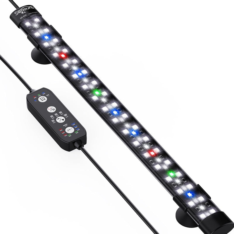 SEAOURA 24/7 Submersible LED Aquarium Light for Plants Fish Tank - 15 Inch length