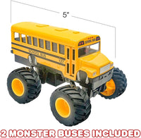 ArtCreativity 5 inch yellow diecast monster school bus pullback toy with big tires - view 6