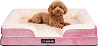 Orthopedic Dog Beds Medium Large Sized Dog, Dog Sofa Bed - Medium(28 * 23 * 6.5 In) / Pink