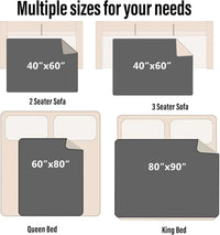 Waterproof Blanket for Bed Couch Sofa, Reversible & Reusable Cat - 40"x60" / Black/Light Grew - image 3