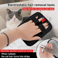 Pet Hair Remover, Electrostatic Pet Hair Removal Gloves-2-piece Set, Reusable Cat & Dog Hair Remover for Couch, Furniture, Carpet, Curtain, Upgraded Animal Fur Removal Tool