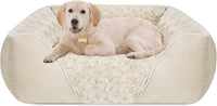 Rectangle Washable Orthopedic Dog Bed for Small - L(30"x 24"x 9") / Cream