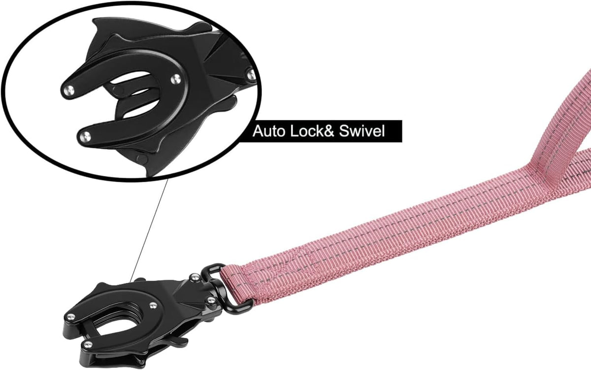 Tactical Dog Leash with Quick-Release Metal Clasp - 6 FT / Pink - image 3