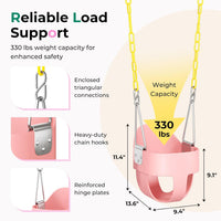 DECORLIFE Toddler Swing, Baby Swing Outdoor - Pink - 1 Pack - image 4