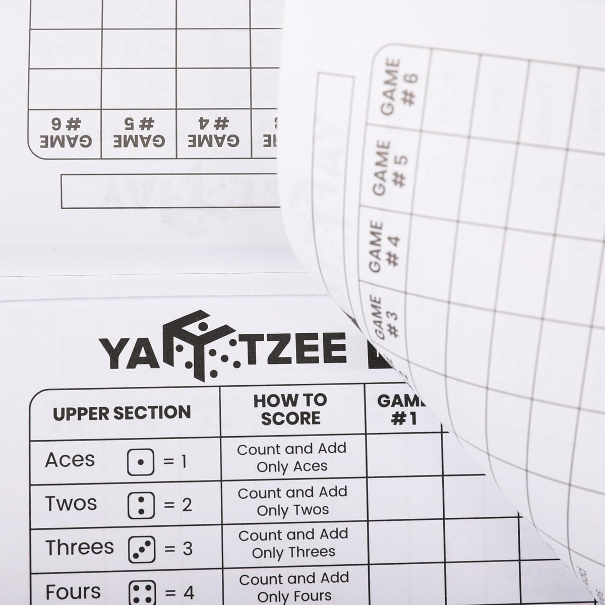 Perforated Yahtzee Score Pads: 120 Easy Tear Off Score Sheets - 6x9" - 120 Pages (2-Pack) - image 4