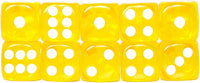 SmartDealsPro 10-Pack D6 Six Sided 16mm Transparent Dice Die for DND - Yellow Translucent - image 4