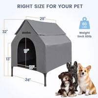 Zooba Large Dog House Outdoor - Grey / Medium: 29 inch - image 4