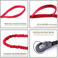 Tactical Dog Collar Adjustable Military Nylon Dog Collar with Control - Medium (Pack of 1) / Red SET(collar+leash) - image 4