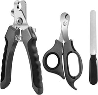 Pet Nail Clippers and Trimmers Set Safety Guard to Avoid Over Cutting - Grey