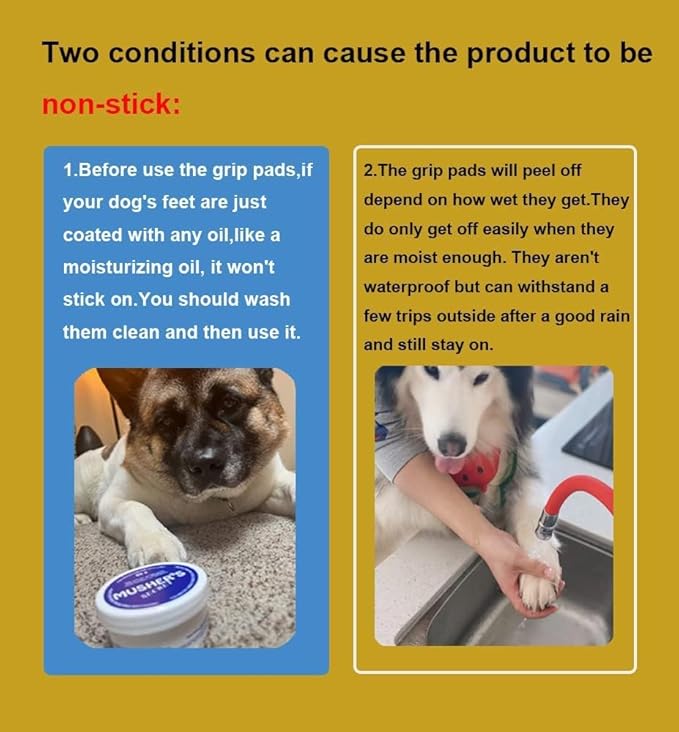 Dog Paw Pads Anti-Slip Grips,Dog Paw Protectors for Senior Dogs on Hot Pavement,Provides Traction to Keep Them from Slipping on Smooth Floors 12 sets-48 Pads Black XXL