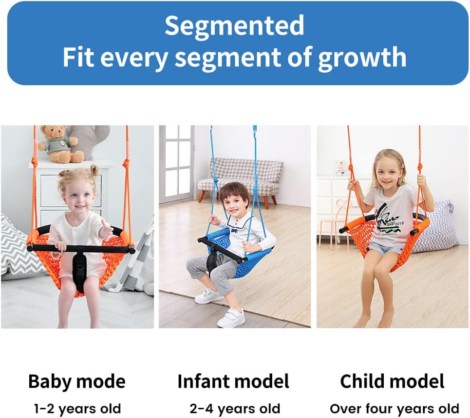 2 -in - 1 Toddler Swing. Swing Seat for kids Adjustable Ropes, for Kids Heavy Duty Rope Play - Blue - image 3