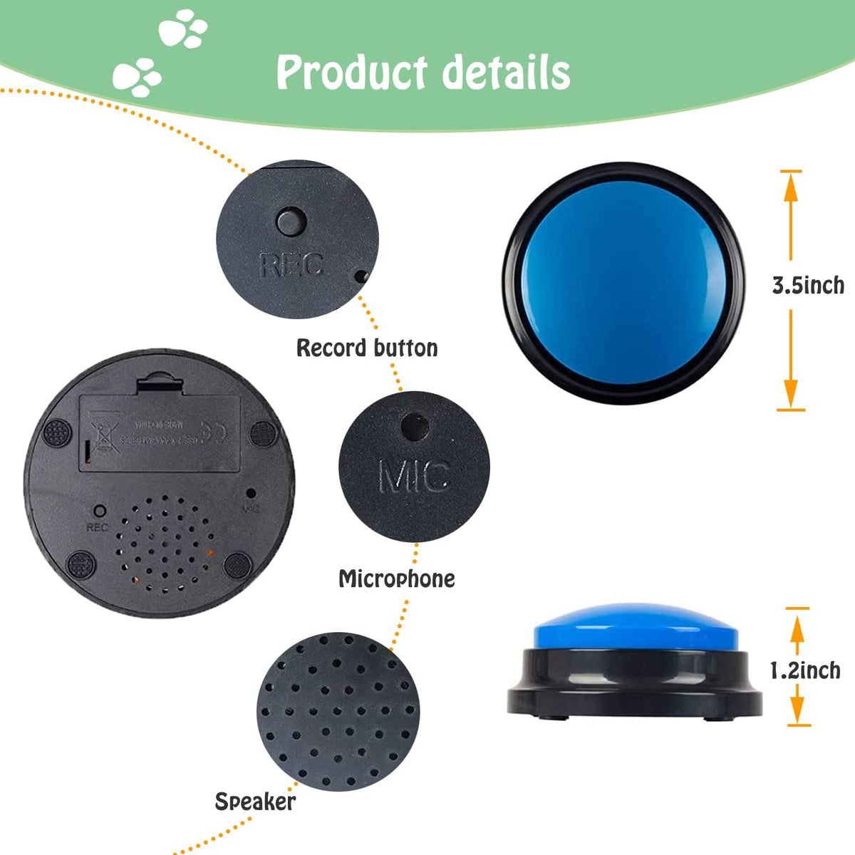 FINEST+ Voice Recording Button for Communication Pet Training Buzzer - image 4