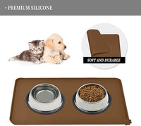 Waterproof Pet Feeding Mat with High Raised Edges, Heavier and Thicker Placemats for Cat Dog Water Bowl with BPA Free, Dogs Cats Food Mats for Messy Drinkers to Prevent Spill and Protect Floors