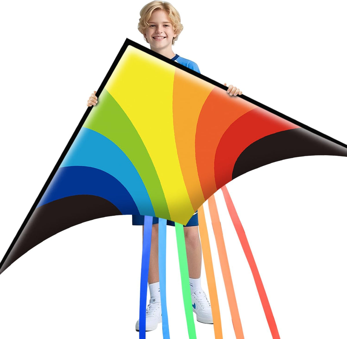 Xida large dragon delta kite for kids, 55 x 61.8 inch ripstop polyester with flying line - view 5