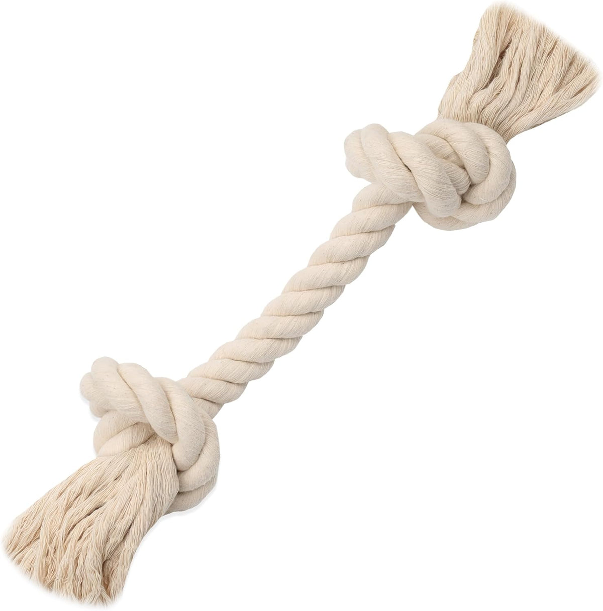 Barida Natural White Cotton Tough Dog Rope Toy for Medium & Large - Small (12.00")