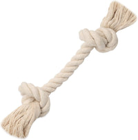 Barida Natural White Cotton Tough Dog Rope Toy for Medium & Large - Small (12.00")