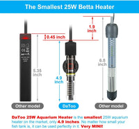 DaToo Mini Aquarium Heater 25W Small Fish Tank Heater 25 Watt - 25W - image 4