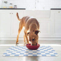 CooRug Checkered Dog Food Mat, Pet Feeding Mat 20" L x 12" W - Blue / 20"L x 12"W - image 2