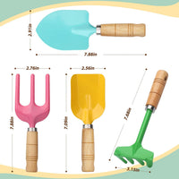 Anzmtosn kids garden tool set with rake, spade, hoe and leaf rake in a mesh bag - view 10