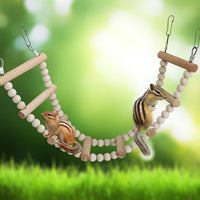 Bird Ladder Bridge, Wooden Pet Hamster Climbing & Swing Toys - 8 Steps - 19.3 × 3.14 Inch - image 2