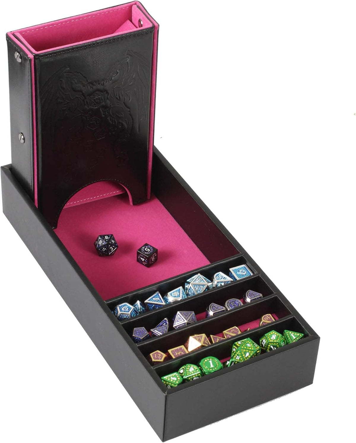 Forged Dice Co. Citadel Dice Tray and Tower, Storage Box - Pink
