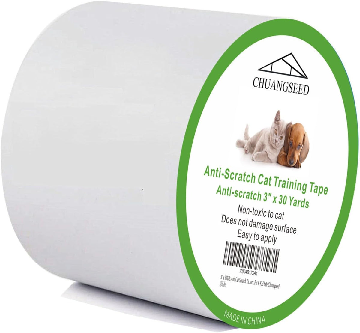 Anti Cat Scratch Tape, 4" x 30Yds, Transparent, Double Sided - 3" x 30Yards