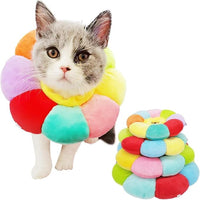KUDES Cat Small Dog Recovery Collar, Cute Neck Cone After Surgery, Adjustable Pet E Collar, Wound Healing Protective Cone Surgery Recovery Elizabethan Collars for Small Pet (XS(Within 2lb), Colorful)
